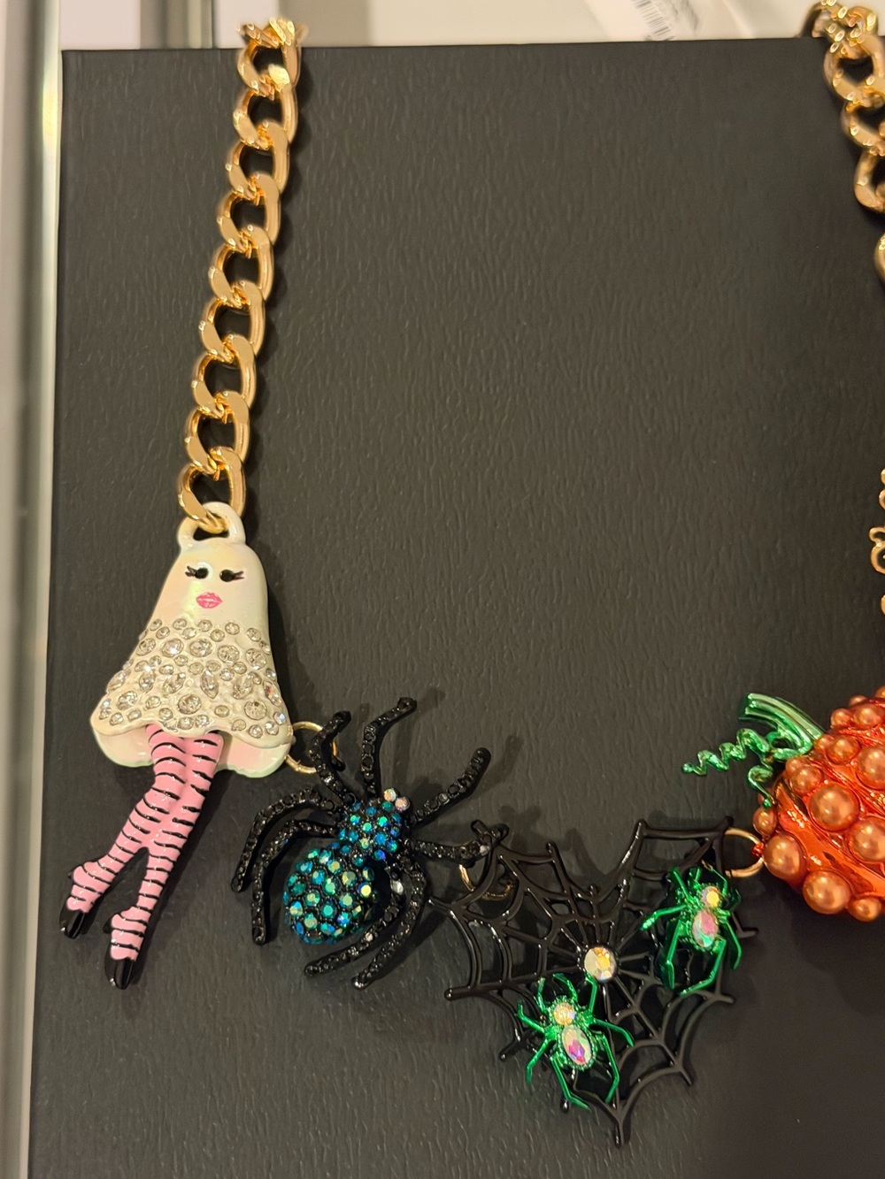 Betsey Johnson Halloween Collar Statement Necklace ghost girl Spider Cat Snake - Picture 9 of 12